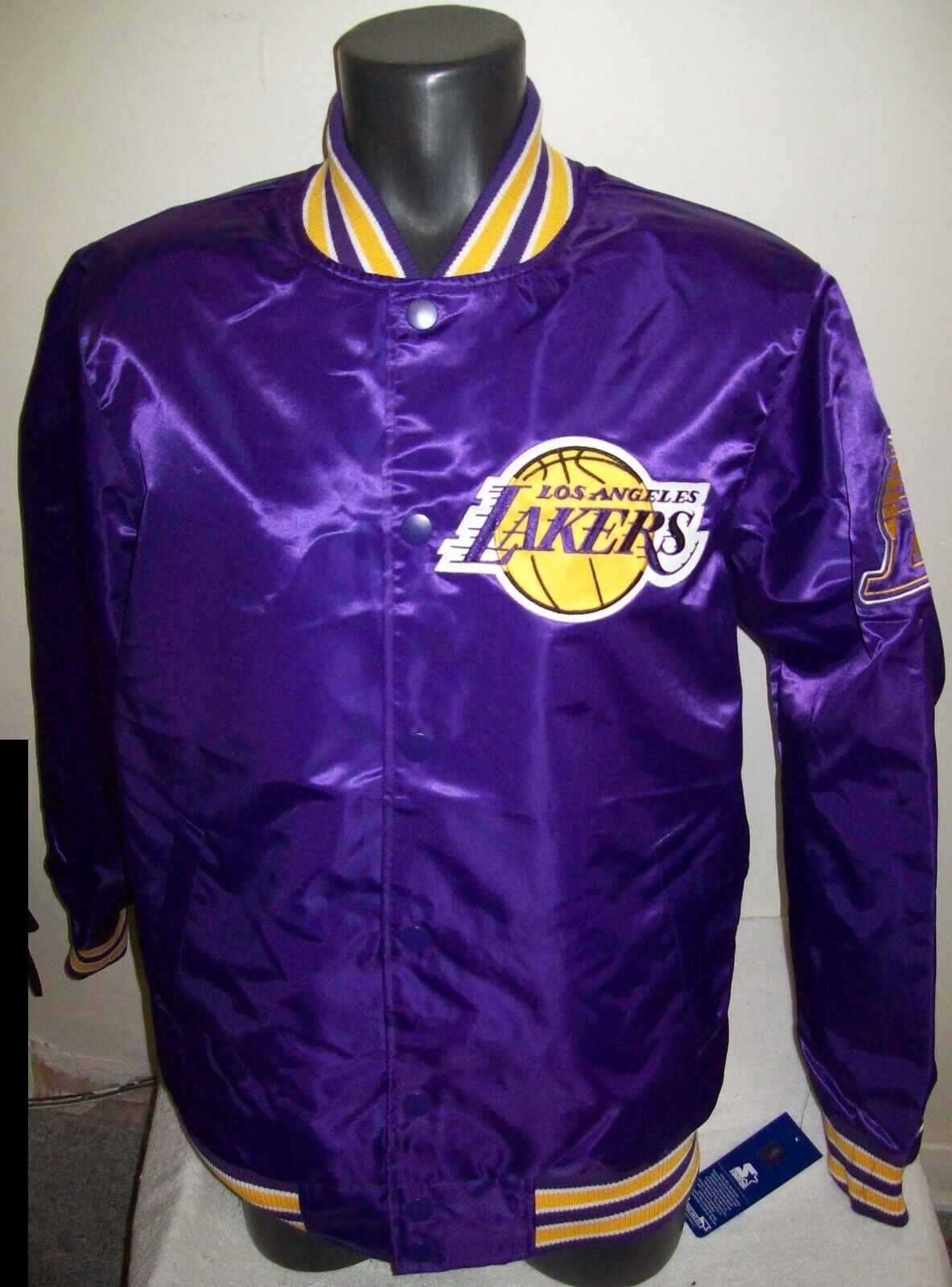 Vintage 90s Nylon Purple Starter Lakers Windbreaker Jacket