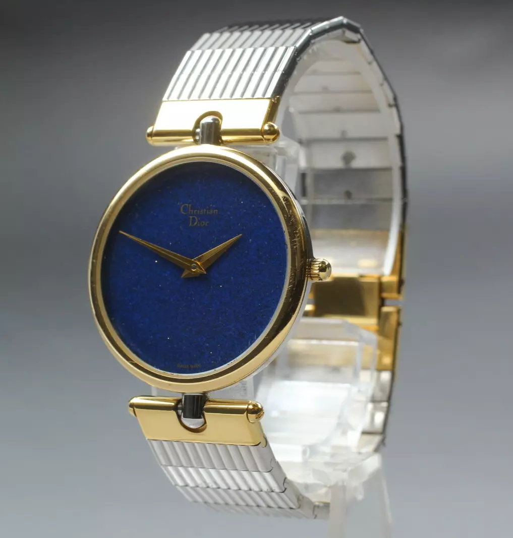 [Exc+5] Montre femme vintage Christian Dior 3026 cadran bleu bicolore 30 mm quartz