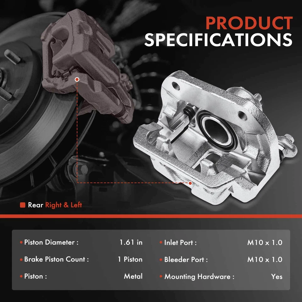 2pcs Brake Caliper with Bracket Rear Left & Right for Honda Ridgeline 2006-2014 - Image 2 of 4
