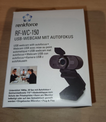 Renkforce RF-WC-150 Full HD-Webcam 1920 x 1080 Pixel Klemm-Halterung NEU OVP