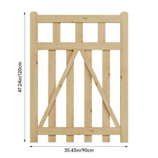 Wooden Gate Garden Pedestrian Side Gate Wood Yard Front Porch w/ Fittings Latch