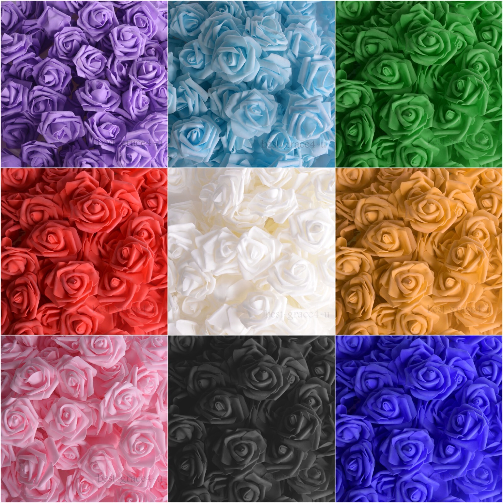 50/100 Large Foam Roses WHOLESALE Heads Buds Big Flowers Wedding Home