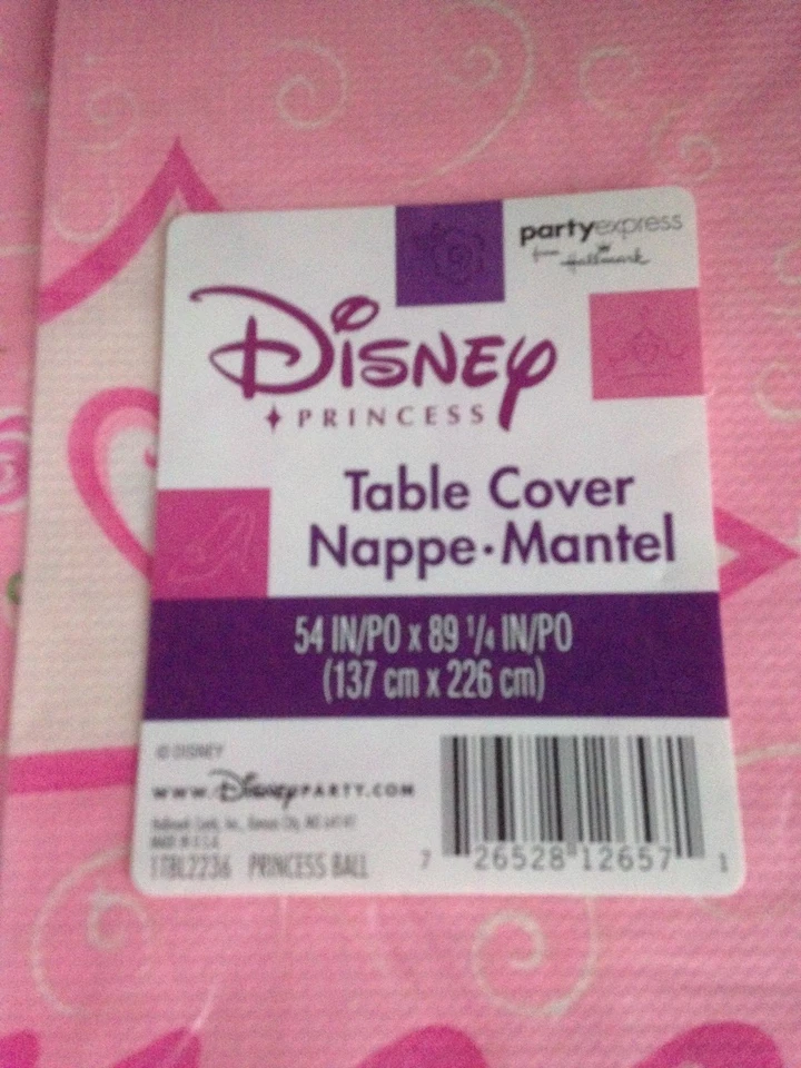 Mantel de papel corona y corazones princesa Disney decoración fiesta de cumpleaños 2 paquetes Foto 4 de 4