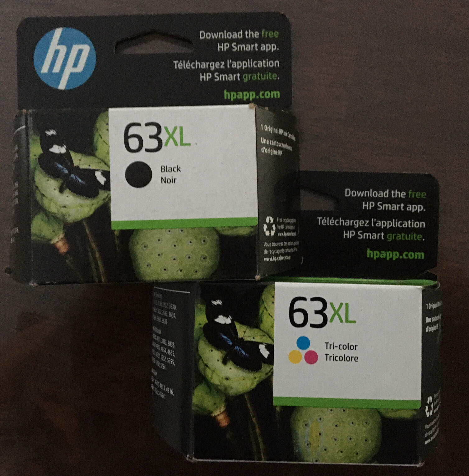 20242025 HP 63XL BLACK & 63XL TRICOLOR GENUINE INK CARTRIDGES Free