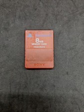OEM Sony Playstation 2 PS2 8MB MagicGate Memory Card Red- TESTED WORKS C 