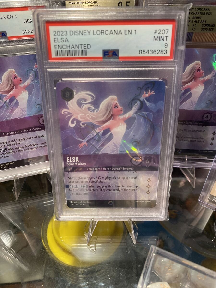 PSA 9 Lorcana Elsa Enchanted Spirit of Winter 207/204 PSA 9 Lorcana Elsa Enchanted Spirit of Winter 207/204