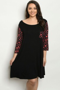 plus size red shift dress