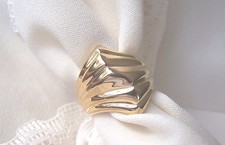 925 Bold Sterling Silver Gold Vermeil Size 8 WHAT a Beauty New