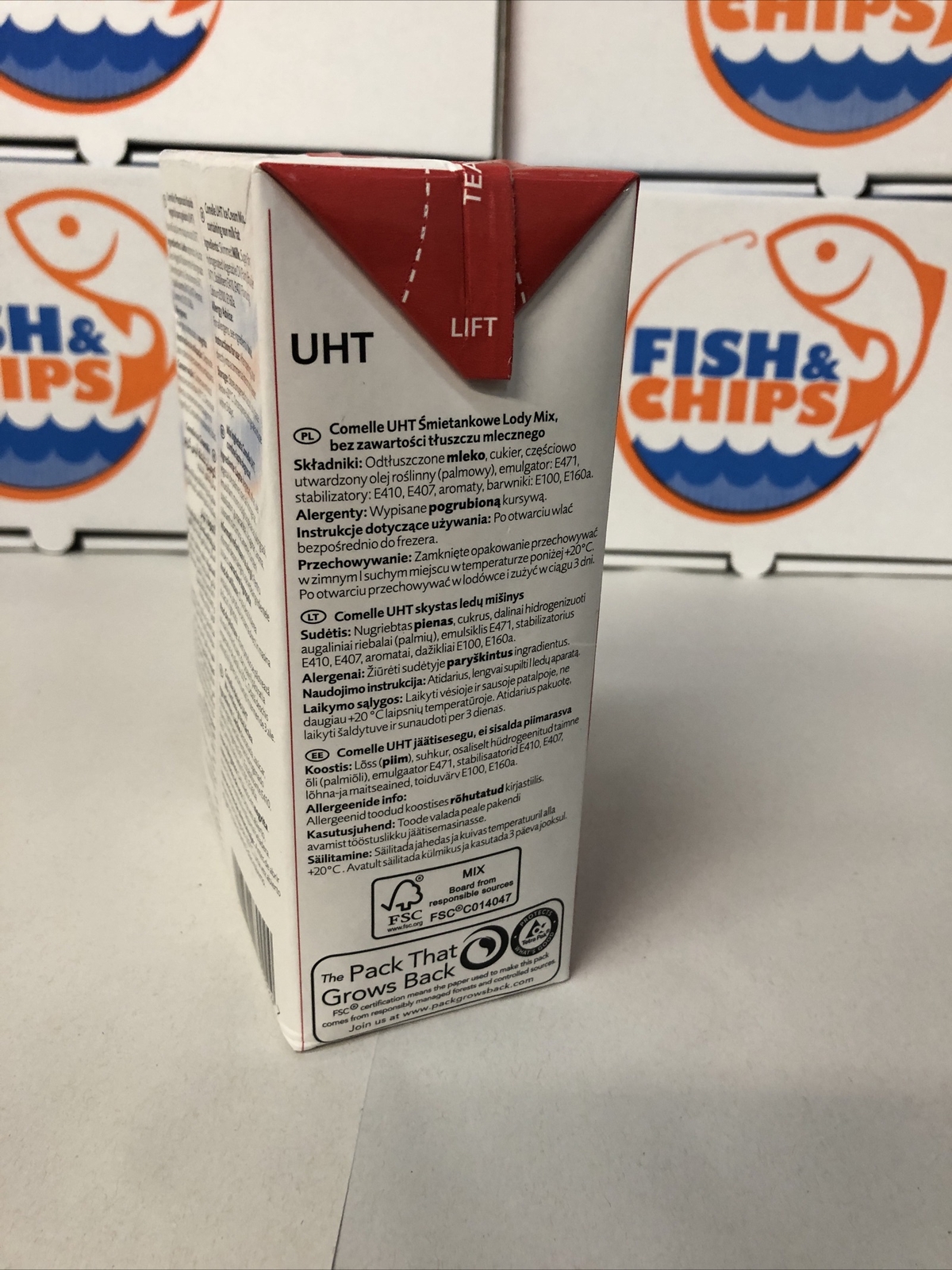 Comelle Ice Cream Mix 1 Litre Fish Chips 217323 Restaurant Cafe Deser