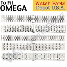 Solid Stainless Steel Metal Bracelet Strap Bands for Omega Watches Sizes 18-26mm