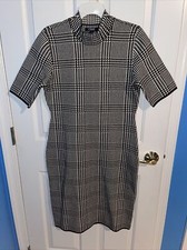 Chaps Women Short Sleeve Dress Black White Size Large Gently Used