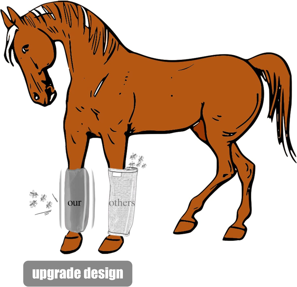 Mesh Fly Boots for Horse Breathable Shoofly Leggings for Horses Set of