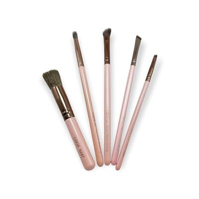 NEW Luxie Rose Gold 5-Piece Set of Eye Brushes & Versatile Small Duo Fiber Brush