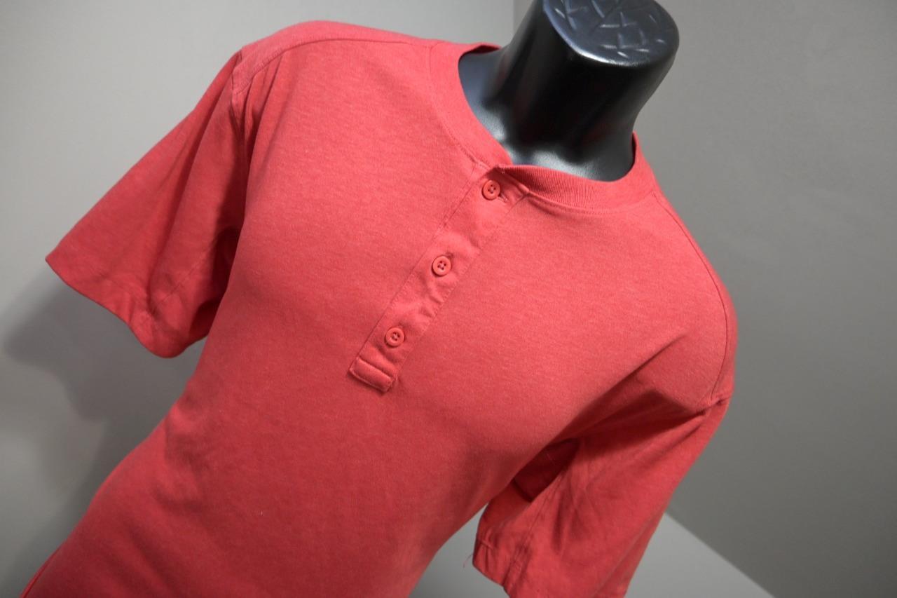 Duluth Trading Co. Henley Tee Shirt Longtail Front Pocket Red Mens Sz Medium image 4