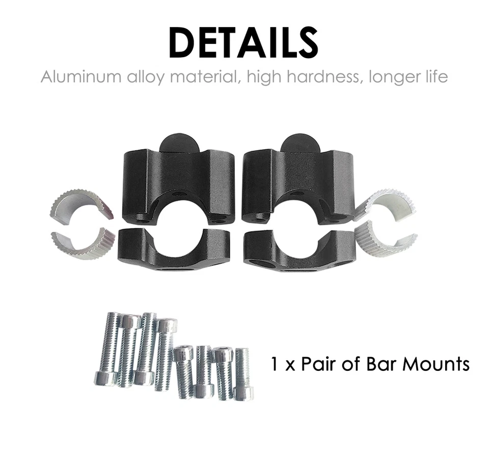 Motorcycle Handlebar Riser Handlebar Fat Handle Bar Mount Clamps Adapter 22 28mm - Image 3 of 4