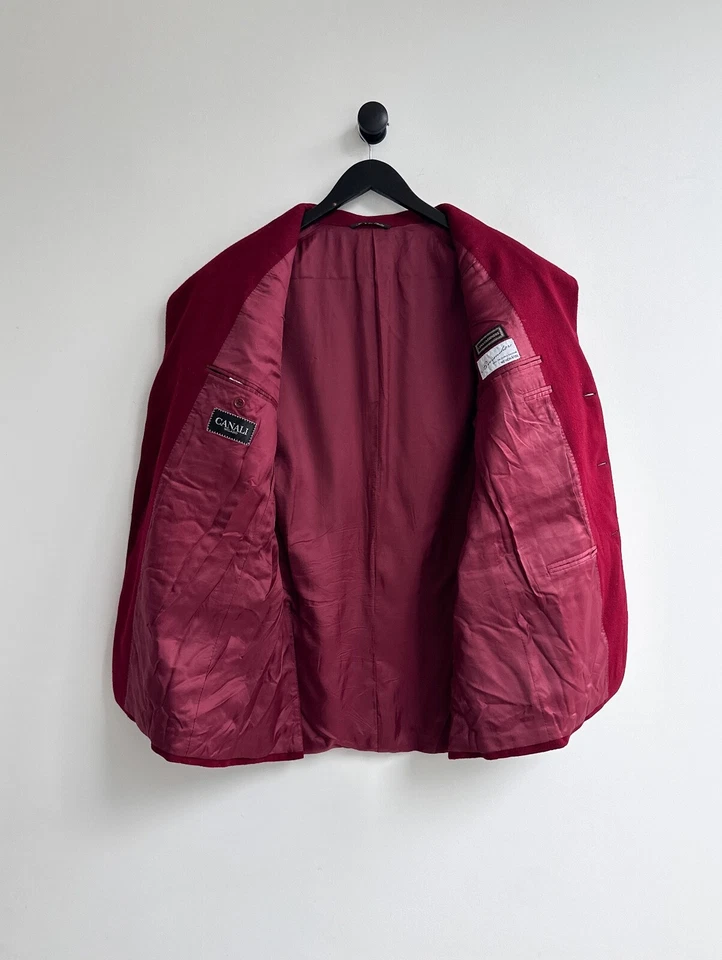 Винтажный красный блейзер Canali 50R L мужской - Изображение 3 из 4