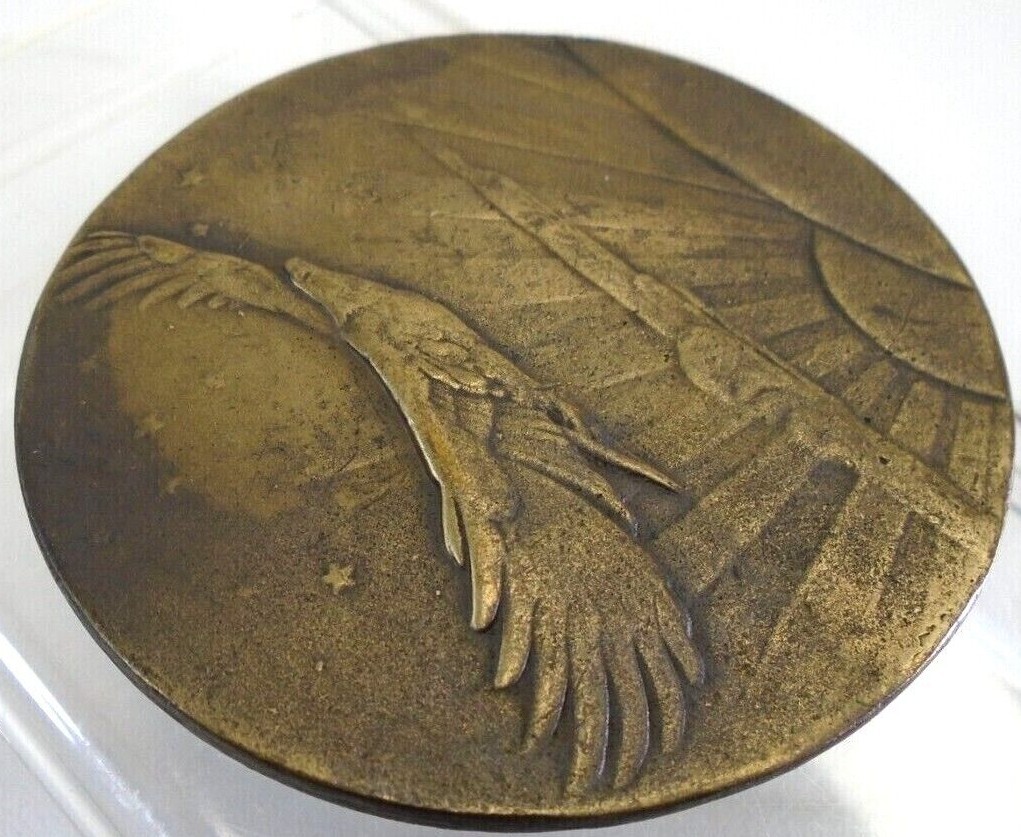 Vtg Bergamot Brass Works Soaring Eagle Belt Buckle Su… Gem