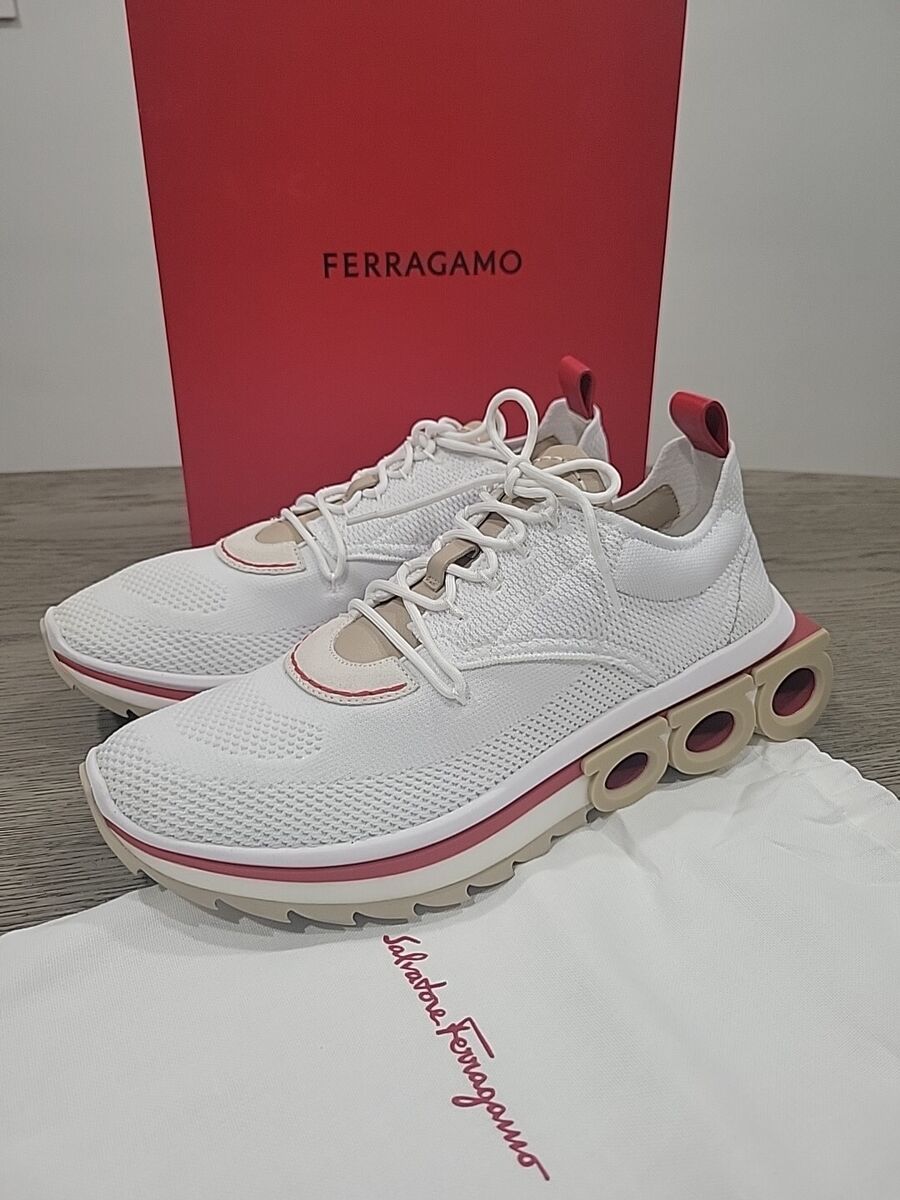 Salvatore Ferragamo Nima Knit White Mens Sneaker 12 M NEW Salvatore Ferragamo Nima Knit White Mens Sneaker 12 M NEW