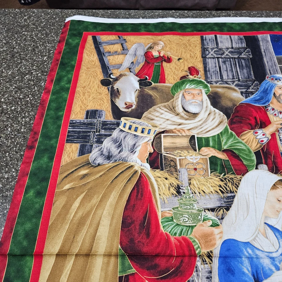 Rejoice Panel 35x42 Liz Goodrick Dillon Quilting Treasures Nativity Christmas - Image 2 of 4