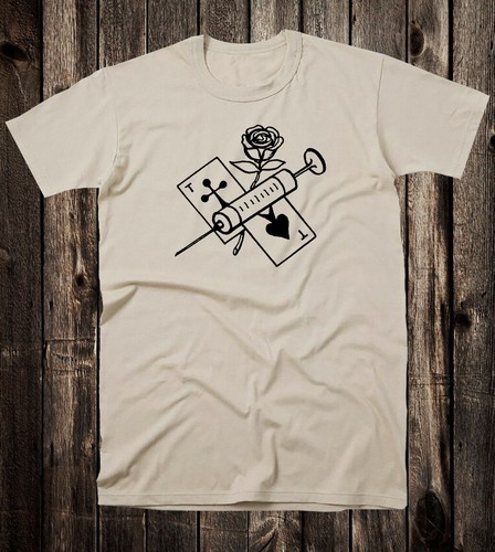 Unisex Cotton Tee T Shirt Russian Prison Tattoo Art Traditional Mans Ruin Rose - Picture 7 of 9
