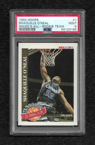 1992 HOOPS MAGIC'S ALL-ROOKIE TEAM #1 SHAQUILLE O'NEAL PSA 9 MINT