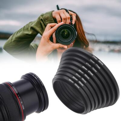Metal Step Up Rings Lens Adapter Filter Set 49-52-55-58-62-67-72 7Y6T -US Z2V5