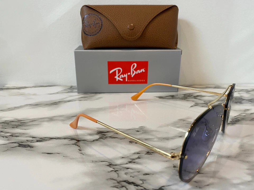 Gafas de sol Ray-Ban RB3584 Blaze Gold Aviator talla 61-13-140 3N ¡Nunca usadas! Foto 4 de 4