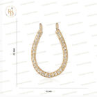 Solid 14K Yellow Gold Natural Diamond Horse Shoe Charm Pendant Designer Jewelry