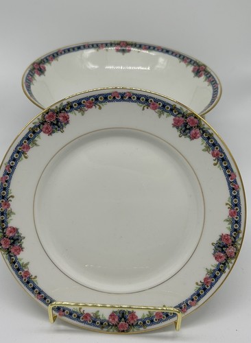 Vintage Granger Limoges Serving Bowl & 8 Dessert Plates GRR23 - Picture 5 of 6