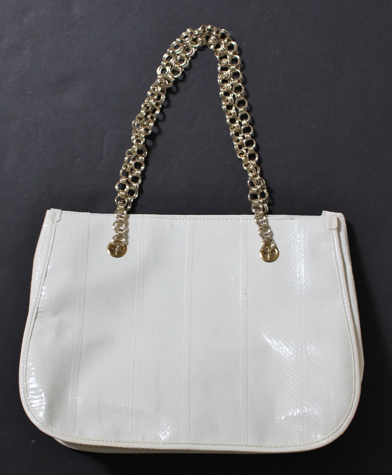 Vintage Bloomingdale's Python Gold Chain HANDBAG … - image 3