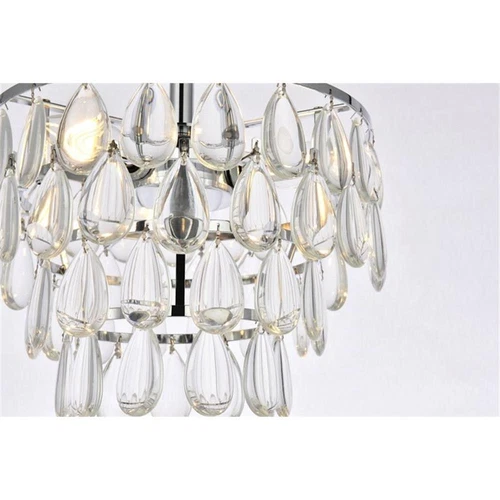Elegant Lighting Mila 12" Iron and Crystal Flush Mount in Chrome - Picture 5 of 8