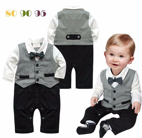 Giovani Bambini Baby Bowknot gentiluomo SMOKING tutine matrimonio battesimo  tute | eBay