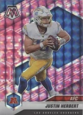 2021 Panini Mosaic - Variations AFC Pink Camo Prizm #224 Justin Herbert Gma 8.5