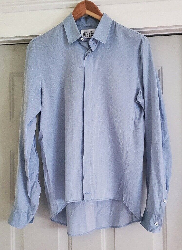 Maison Martin Margiela Line 10 Cotton-Blend Shirt Blue Maison Martin Margiela Line 10 Cotton-Blend Shirt Blue