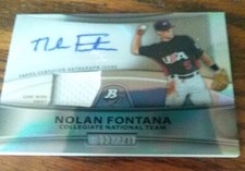 Nolan FontanaBowman Platinum 2010 Relic Patch Autograph PAR-NF Refractor 123/740