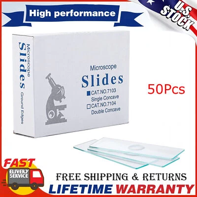 ELABPAL Microscope Slides Concave Single concave 50Pc Glass Slide Single Depression USA
