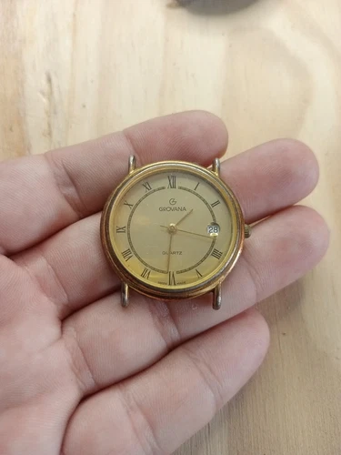 VINTAGE GROVANA QUARTZ SWISS MADE HARLEY WATCH FOR REPAIR FOR spare for repair 