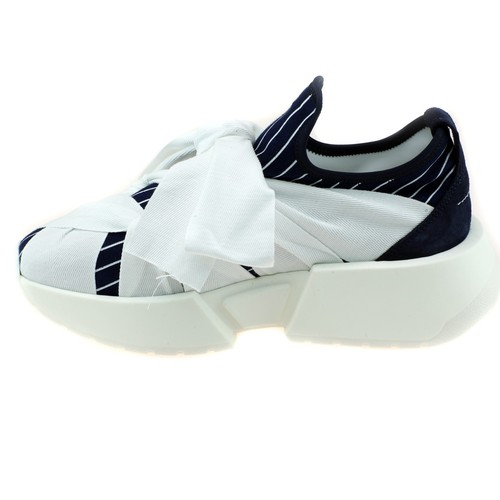 MM6 Maison Margiela Bow Slip-On Sneaker - Weiß/Dunkelblau, Made in Italy, Neu - Bild 4 von 10