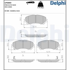 Plaquettes De Frein Avant Delphi Pour Nissan Qashqai X-Trail Renault Koleos