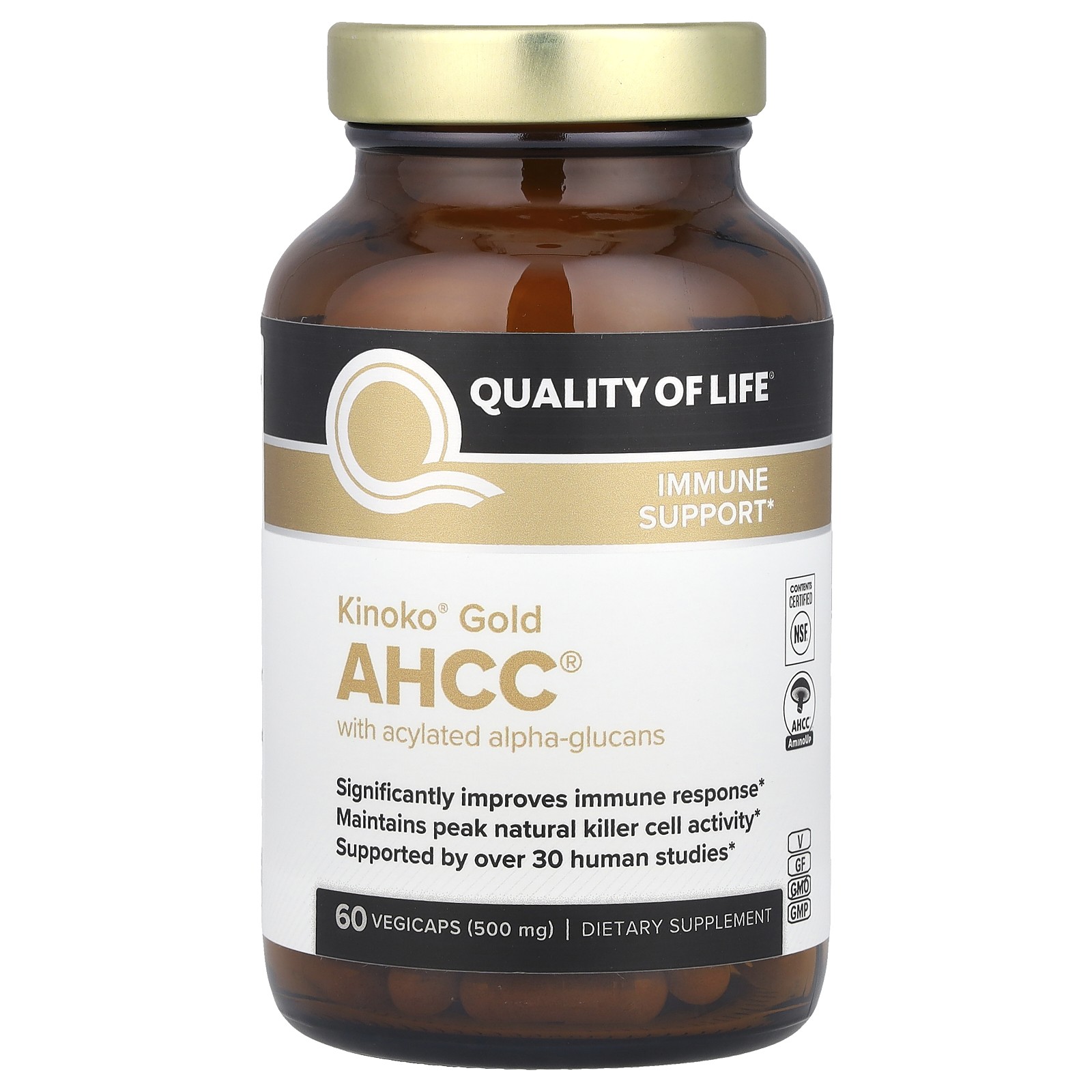 Kinoko  Gold AHCC , 500 mg, 60 Vegicaps
