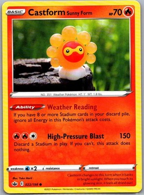 Castform Sunny Form 022/198 SWSH06: Chilling Reign Common -NM
