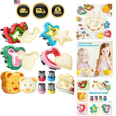 Sandwich Cutter Sealer Kids 5pcs Ensure Fun Lunch Lunchbox Bento Shapes