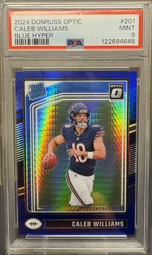 2024 Panini Donruss Optic - Rated Rookie Caleb Williams #201 Blue Hyper Prizm RC
