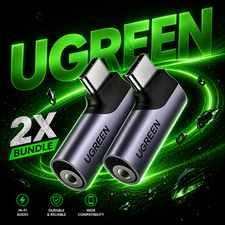 2x UGREEN USB C to 3.5mm Audio Adapter 90  Type-C Headphone Jack AUX Converter