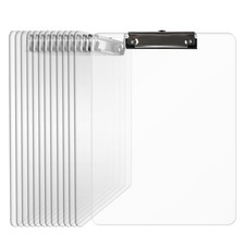 Plastic Clipboards Set of 12, A4 Acrylic Clear Board 8.5x11 for Classroom, St...