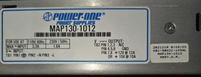 Power-One MAP130-1012 Linear Power Supply 12V 12A / 15V 10A Industrial