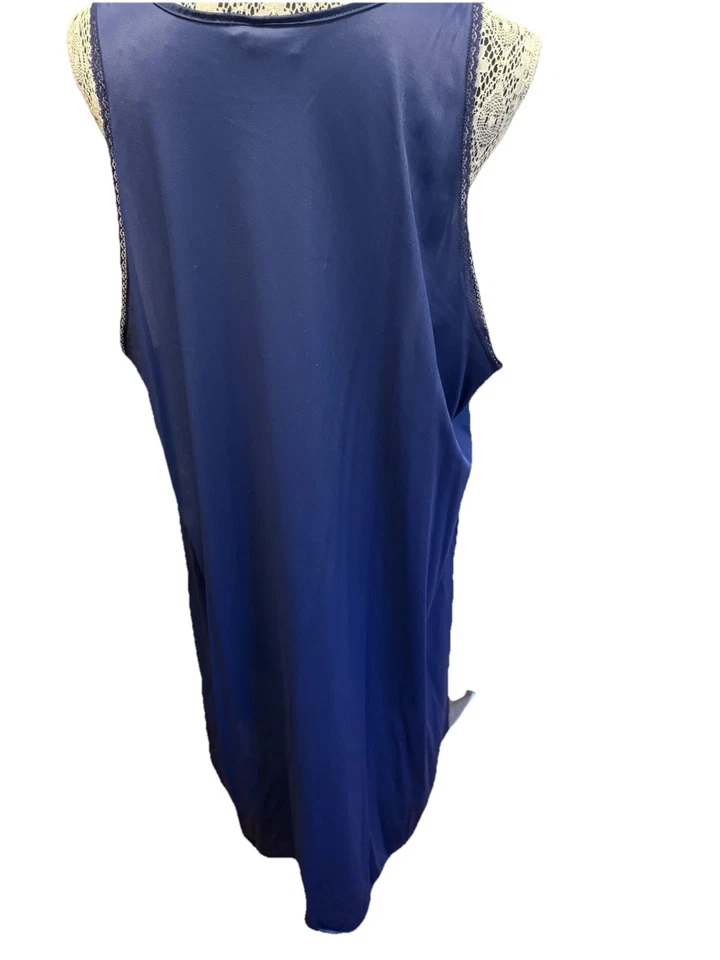VANITY FAIR De Colección Talla XL Azul Marino Gasa Nylon Debajo de la Rodilla Años 90 Y2K Foto 2 de 4