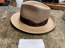 Stetson Aficionado Panama Fedora Band Straw Hat butterscotch Med Gangster Dress
