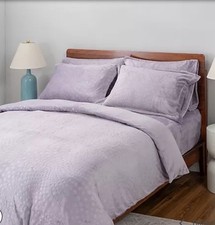Cozee Home Spot Embossed Velvetsoft 6 Piece Duvet Set King Size Lilac New Rrp£90