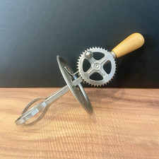 Vintage A&J Hand Crank Rotary Egg Beater Handheld Mixer Made in USA